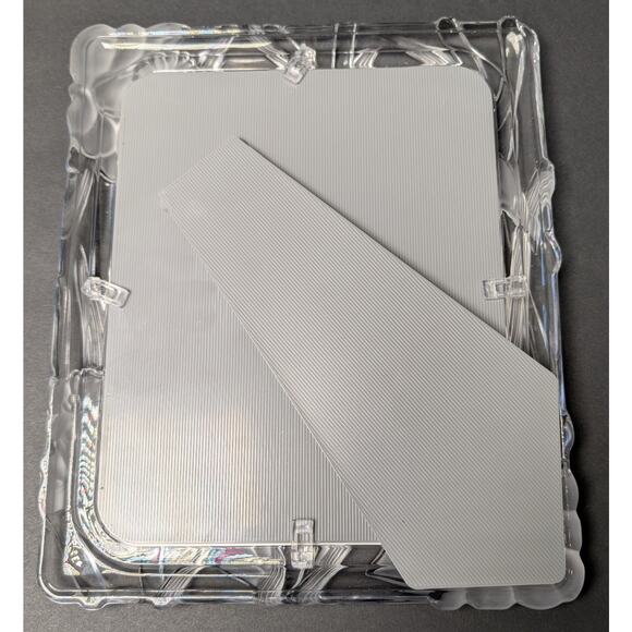 Fifth Avenue Crystal Picture Frame 8x10 Floral Clear Frosted Flowers Photo Table - Picture 6 of 8